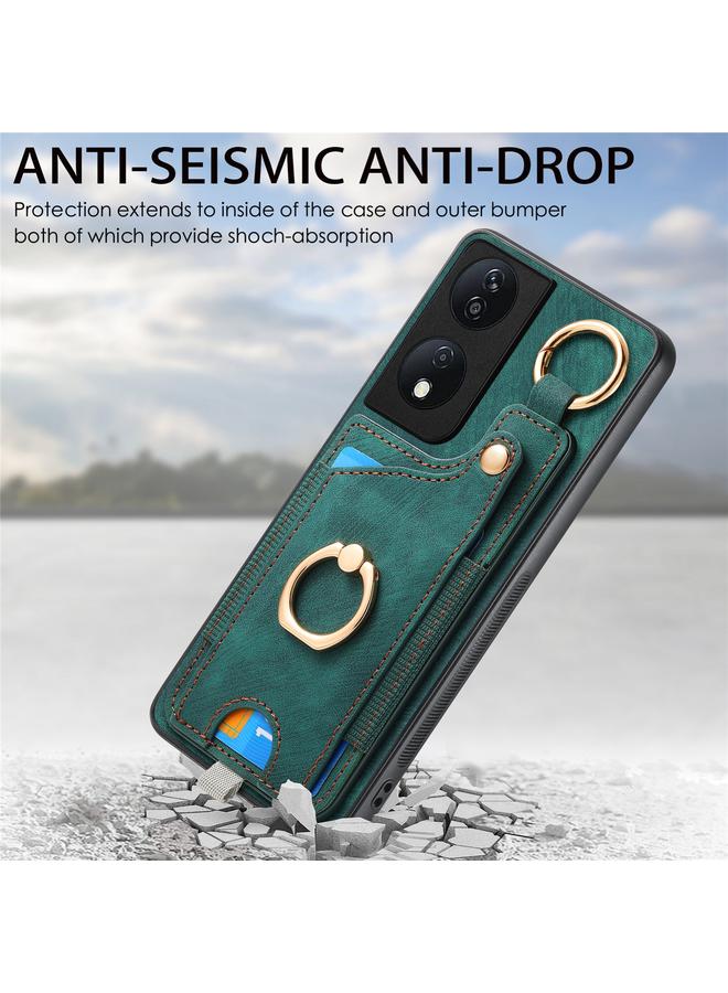 اس-توب جراب هاتف Honor X7b بتصميم كلاسيكي مع حلقة تعليق وحقيبة بطاقات - Image 4