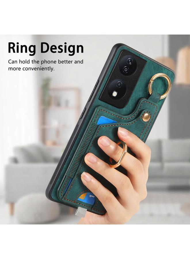 اس-توب جراب هاتف Honor X7b بتصميم كلاسيكي مع حلقة تعليق وحقيبة بطاقات - Image 5