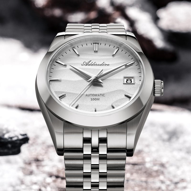 ADDIESDIVE Automatic Watches for Men NH35A Mechanical Movement Analog Sapphire Crystal Glass White 39 MM Dial - Image 3