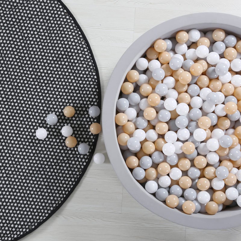 GOGOSO Play Balls for Toddlers - 100 pcs Ball Pits Balls Beige Grey White, BPA Free Plastic Balls for Ball Pit Toys Crush Balls for Boys Girls Toddlers - Image 2