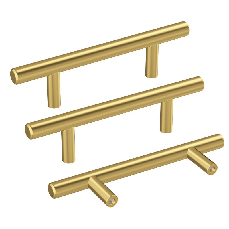 Haidms 20 Pack | 3 Inch Cabinet Handles Gold Stainless Steel Kitchen Drawer Pulls Cabinet Pulls 5 Inch Length, 3 Inch Hole Center - Image 1