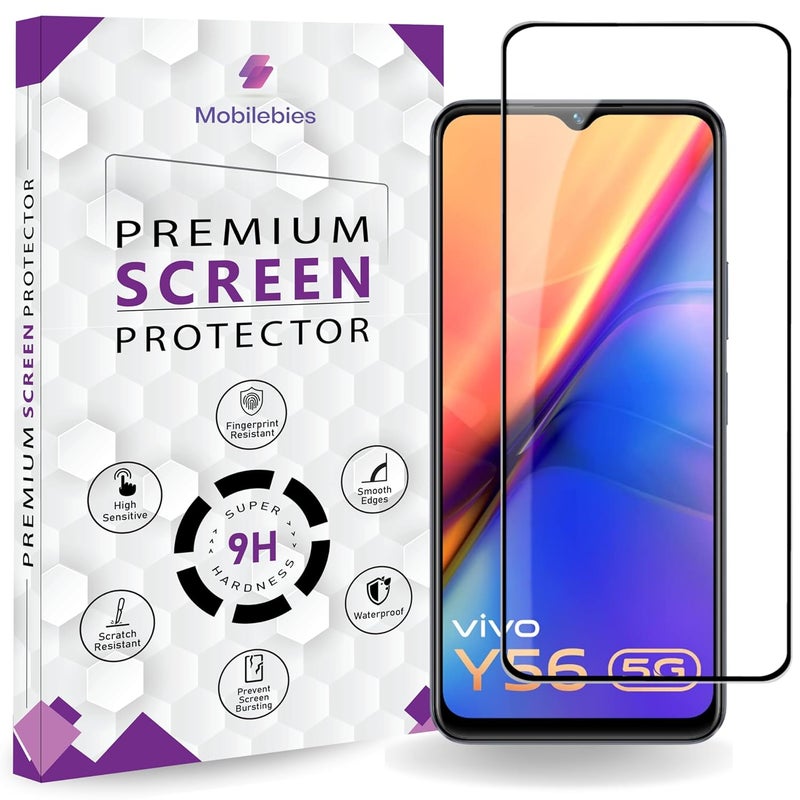 Mobilebies Premium Tempered Glass Screen Protector Guard For Vivo Y56 5G (6.58 Inch, Pack of 1) | Edge to Edge Coverage With Easy to installation kit - Image 1