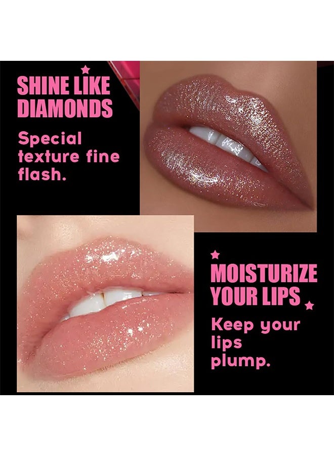RoyueS Glitter Marble Lipstick, Five-Pointed Star Pearlescent Lip Gloss, Long Lasting Non-sticky Highly Pigmented Shimmer Delicate Lip Glaze for Daily Lip Makeup # ATTINA - Image 5