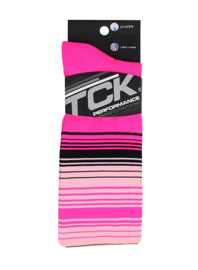 TCK Striped Baseball Softball Socks (Hot Pink/Black/Pink, X-Large) - Image 4