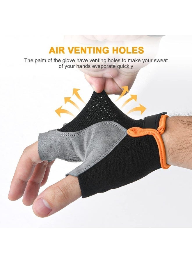 ALCOACH Cycling Gloves for Men and Women,Sports Cycling Gloves, Non-Slip Shock-Absorbing Half Finger Fitness Gloves, Mountain Road Bike Gloves, Breathable Training Gloves - Image 2