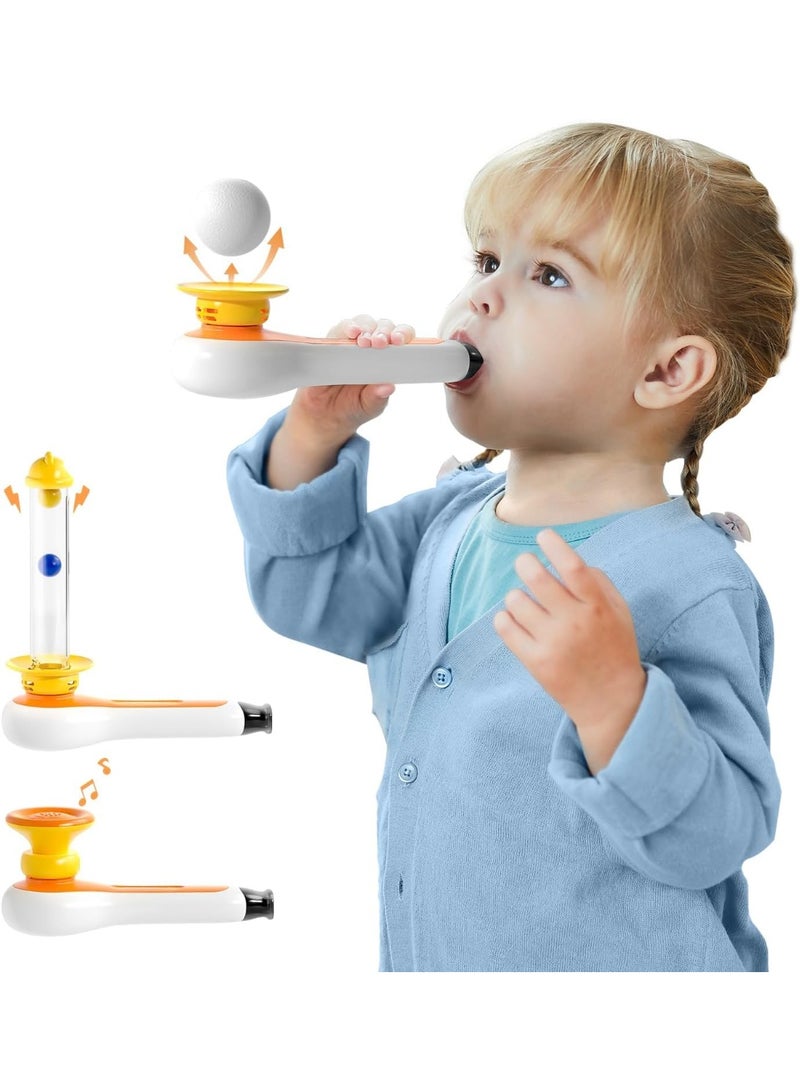 توب برايت لعبة مونتيسوري 3 في 1 للأطفال الصغار مع صافرة، نفخ الكرة، كرات أنابيب النفخ العائمة – لعبة حسية للأطفال، المهارات الحركية الدقيقة، هدايا تعليمية تعليمية للأولاد والبنات بعمر 3+ عامًا - Image 1