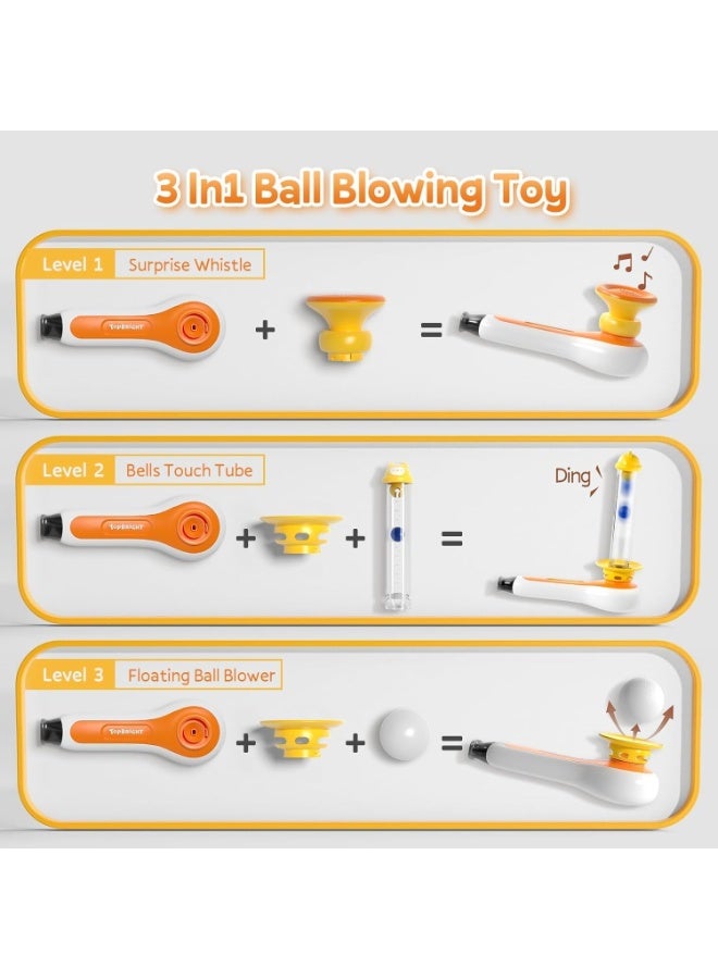 توب برايت لعبة مونتيسوري 3 في 1 للأطفال الصغار مع صافرة، نفخ الكرة، كرات أنابيب النفخ العائمة – لعبة حسية للأطفال، المهارات الحركية الدقيقة، هدايا تعليمية تعليمية للأولاد والبنات بعمر 3+ عامًا - Image 3