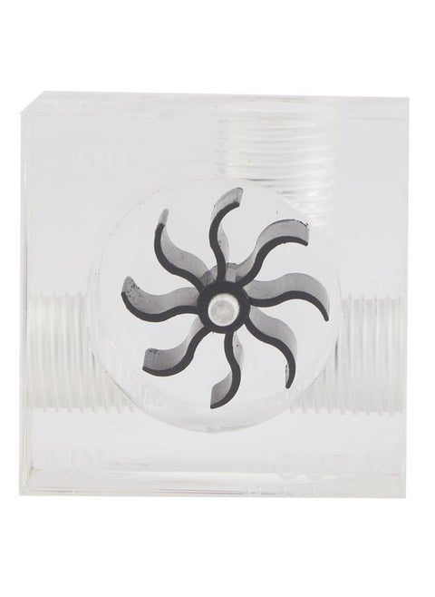 12 Impellers Flow Meter Indicator for PC Water Cooling System G1/4" Thread Quadrate (Black)