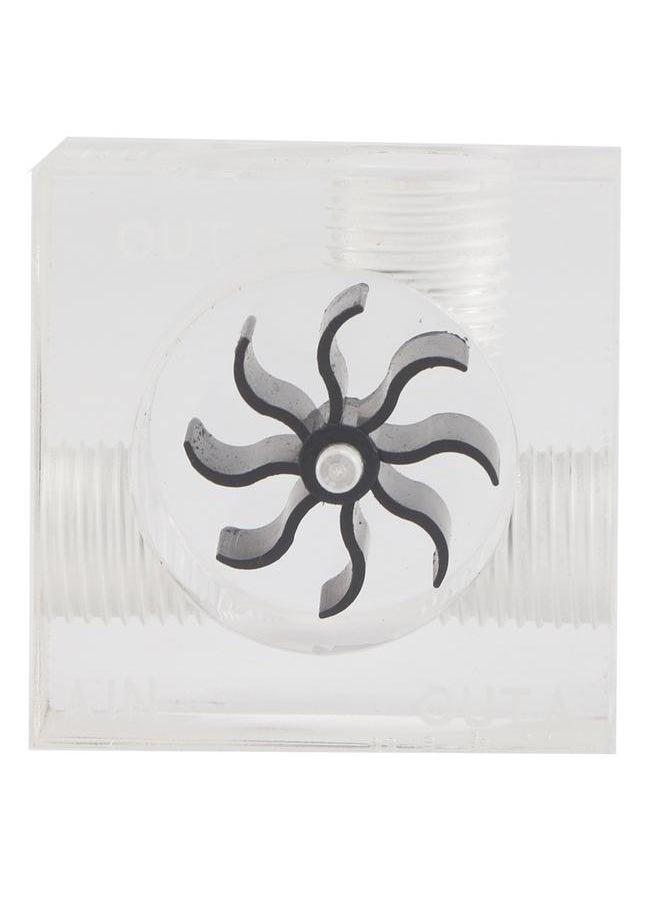 Thoraya 12 Impellers Flow Meter Indicator for PC Water Cooling System G1/4" Thread Quadrate (Black)  - Image 1