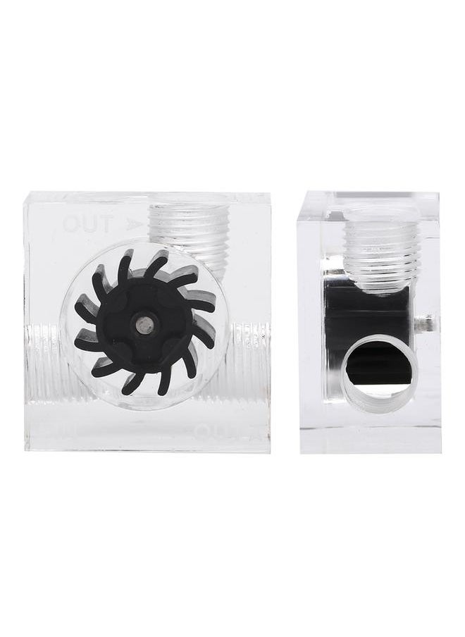 Thoraya 12 Impellers Flow Meter Indicator for PC Water Cooling System G1/4" Thread Quadrate (Black)  - Image 3