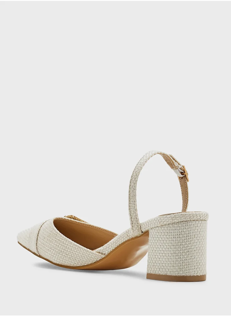 ايلا Buckle Detail Pointy Sling Back