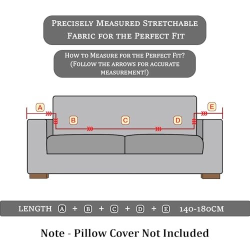 Lukzer 2 Seater Pastel Green Starlight Sofa Cover | 240 GSM Universal Stretch Fit Jacquard Fabric Couch Protector | Fully Covered Anti Slip & Washable Sofa Cover | (140-180cm/SC-143-02) - Image 2