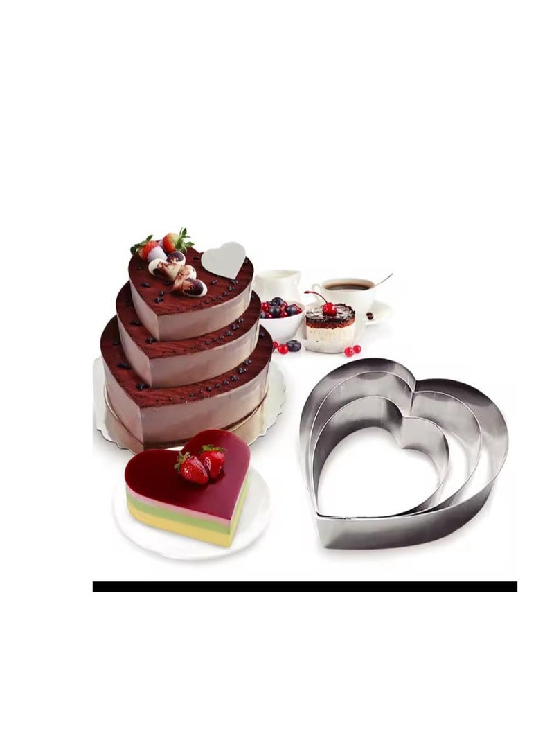 Set of 3 Heart Shape Rings - Cake Ring  - Image 2