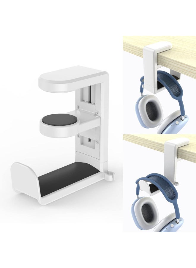 تصميم مكتبي بدون ثقب لقاعدة سماعات الألعاب - حامل سماعات مع ذراع دوار قابل للتعديل ومشبك تثبيت - Image 1