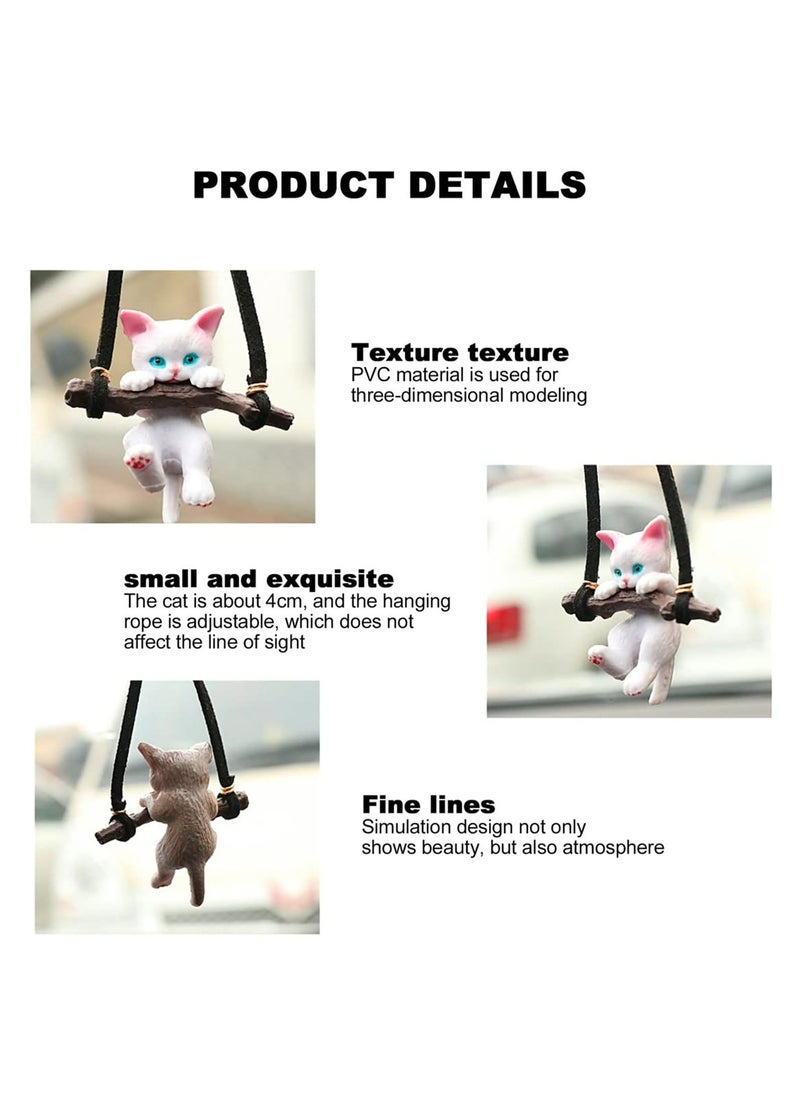 CMGTYYD - Car Hanging Ornament, Cute Branch Cat Car Pendant, Car Hanging Accessories, Funny Car Rear View Mirror Decoration, Car Interior Decoration, Car Charm Cute Car Mirror Hanging Accessories - Image 1