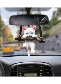 Car Hanging Ornament, Cute Branch Cat Car Pendant, Car Hanging Accessories, Funny Car Rear View Mirror Decoration, Car Interior Decoration, Car Charm Cute Car Mirror Hanging Accessories