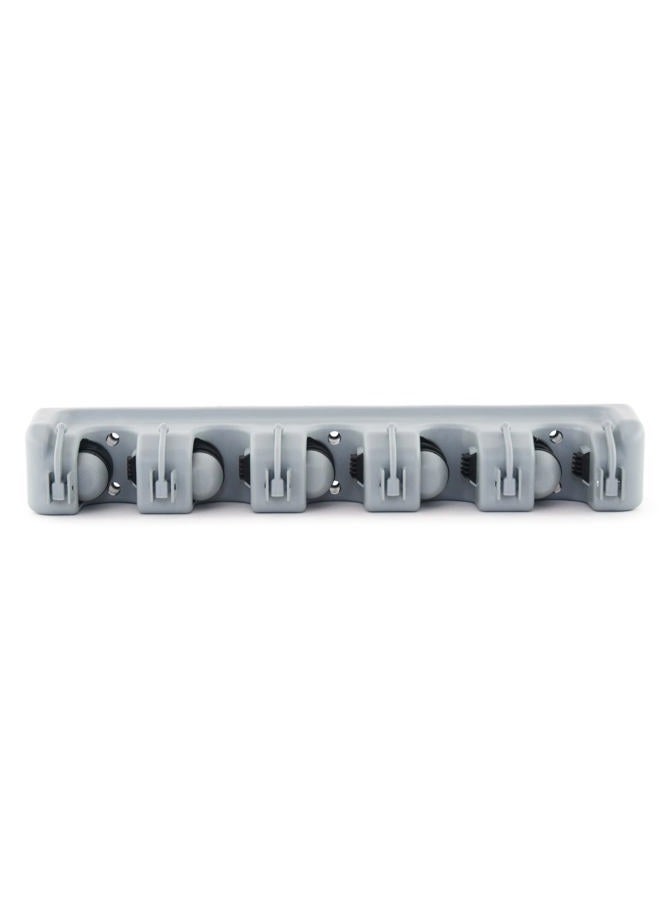 ForHauz Broom Holder with 5 Holding Positions & 6 Hooks, Easy Wall Mount Storage for Organizing Garage or Closet - Image 1
