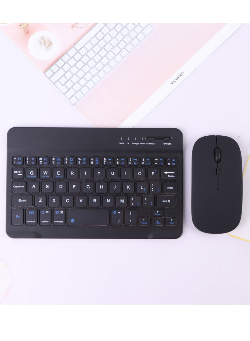 Wireless Keyboard and Mouse Combo Bluetooth Keyboard Mouse Set with Rechargeable Battery Black - Image 2