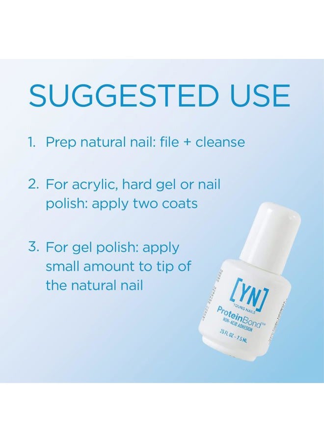 Young Nails Protein Bond - Non-Acidic Nail Primer, Enhanced Adhesion for Gel Polish & Acrylic, Nail Dehydrator, PH Bonder for Gel Nails, 0.25 oz - Image 2