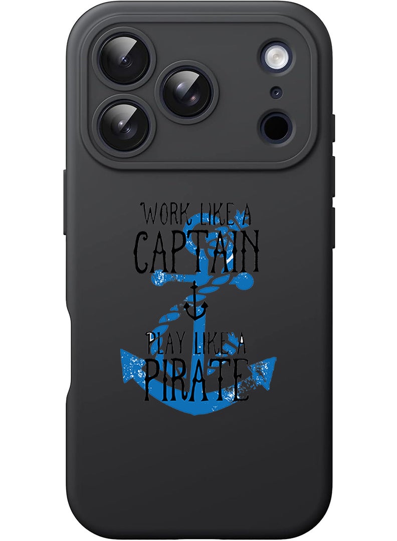 Theodor Protective Slim Fit Case Liquid Silicone Cover with Full Body Protection Anti-Scratch Shockproof Case For Apple iPhone 17 Pro Max (Black) Work like a Captain - Image 1