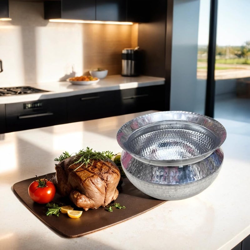 COOKWARE PARADISE Hammered Handi for Cooking I Aluminium Biriyani Pot (14.13 inch) - Image 5