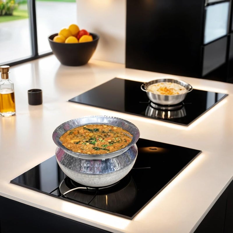 COOKWARE PARADISE Hammered Handi for Cooking I Aluminium Biriyani Pot (14.13 inch) - Image 3