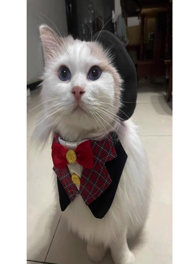 ZARSIO Small Dog Beret Wool Hat Cat Fashion Costume Beret Pet French Artist Beanie (Black) - Image 3