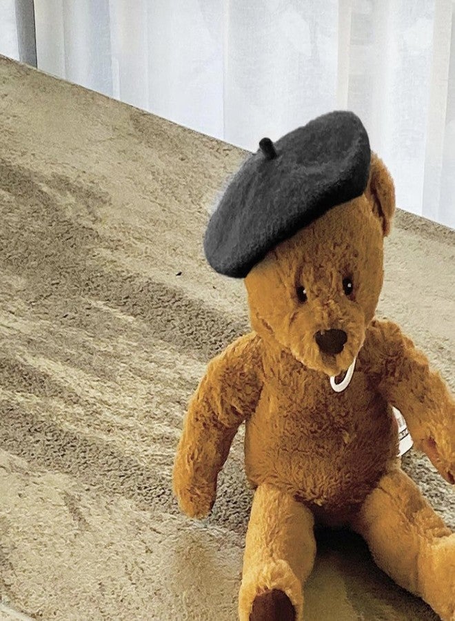 ZARSIO Small Dog Beret Wool Hat Cat Fashion Costume Beret Pet French Artist Beanie (Black) - Image 5