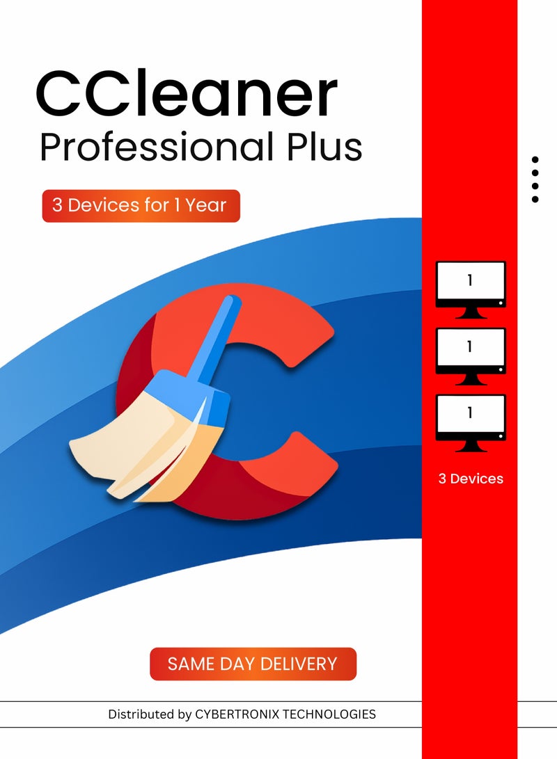 CCleaner Professional Plus (3 أجهزة لمدة سنة واحدة)