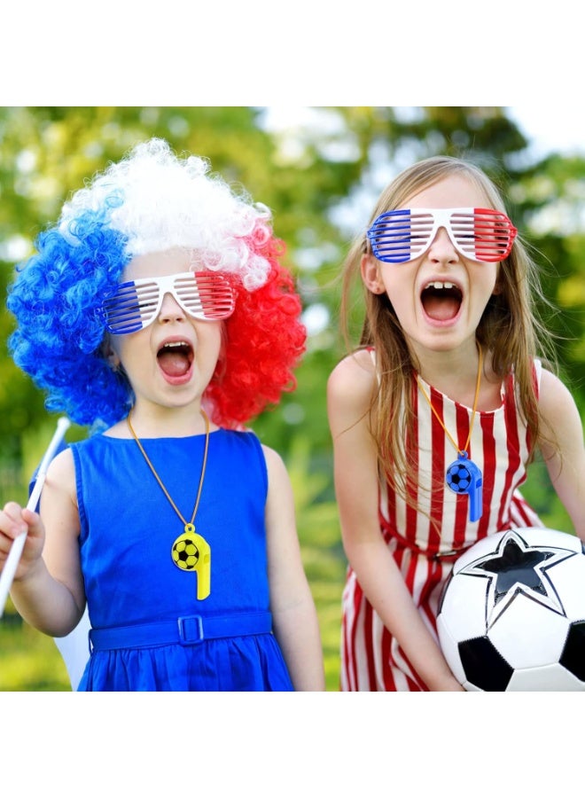 SUNSAR 25PCS Football Whistles Colored Plastic Whistle Referee Whistle World Cup Toy Soccer Party Supplies for Kids - Image 3