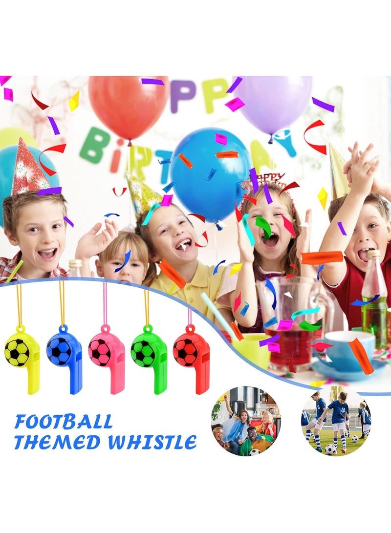 SUNSAR 25PCS Football Whistles Colored Plastic Whistle Referee Whistle World Cup Toy Soccer Party Supplies for Kids - Image 5