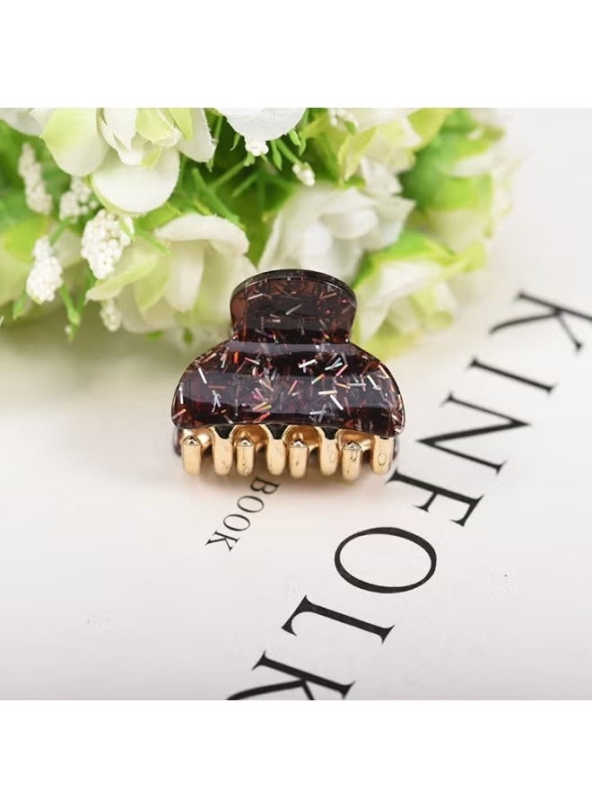 ٦ قطع من مشابك الشعر الصغيرة المصنوعة من الأكريليك بطول ٤ سم، مشابك شعر بلاستيكية صغيرة، مشابك شعر صغيرة مانعة للانزلاق، إكسسوارات شعر لامعة للبنات والسيدات - Image 3