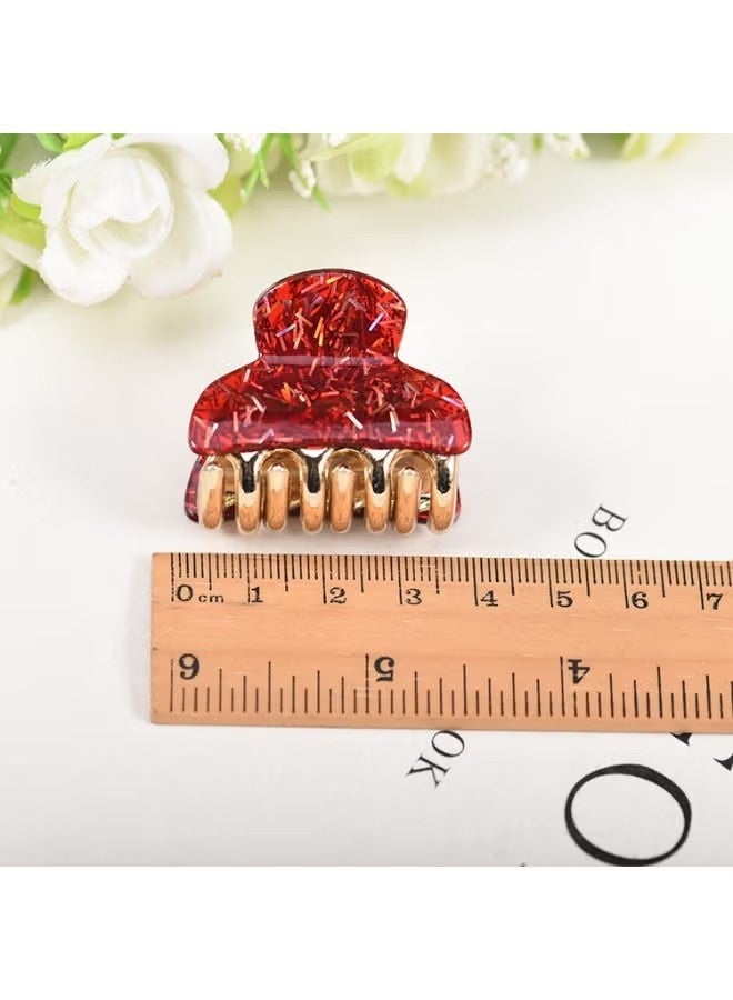 ٦ قطع من مشابك الشعر الصغيرة المصنوعة من الأكريليك بطول ٤ سم، مشابك شعر بلاستيكية صغيرة، مشابك شعر صغيرة مانعة للانزلاق، إكسسوارات شعر لامعة للبنات والسيدات - Image 2