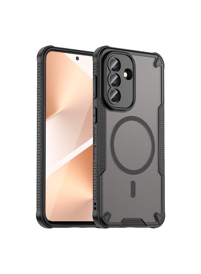 Cover For Samsung Galaxy A17 Armor Glaze MagSafe Magnetic Phone Case Raised edges around the screen and camera lens help prevent scratches - Black - Image 1