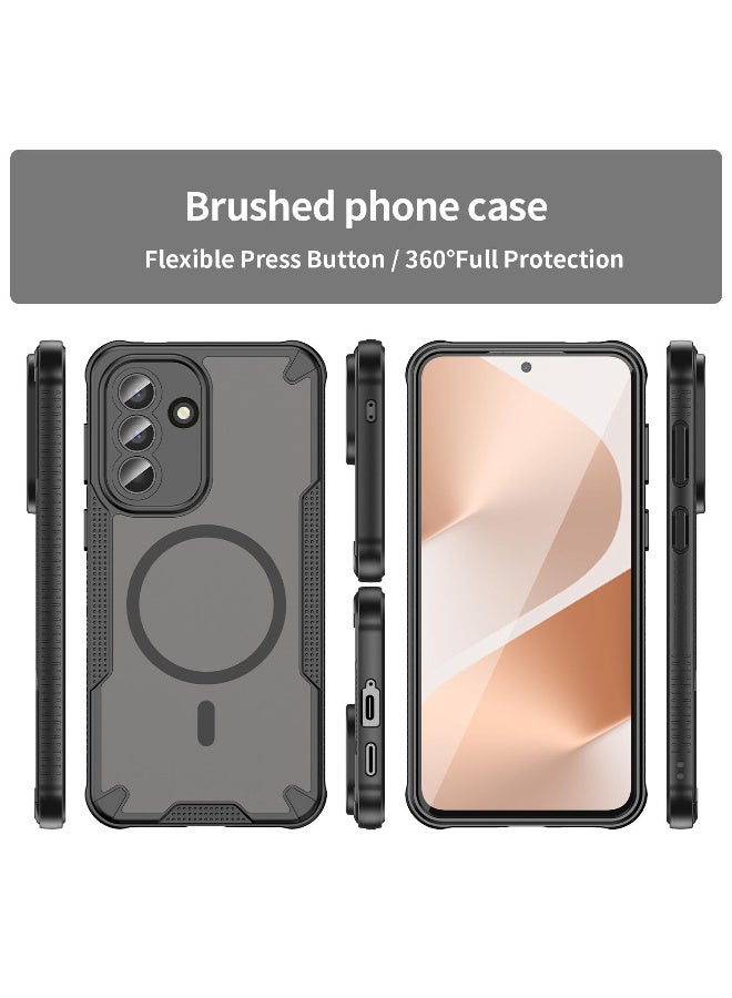 Cover For Samsung Galaxy A17 Armor Glaze MagSafe Magnetic Phone Case Raised edges around the screen and camera lens help prevent scratches - Black - Image 2