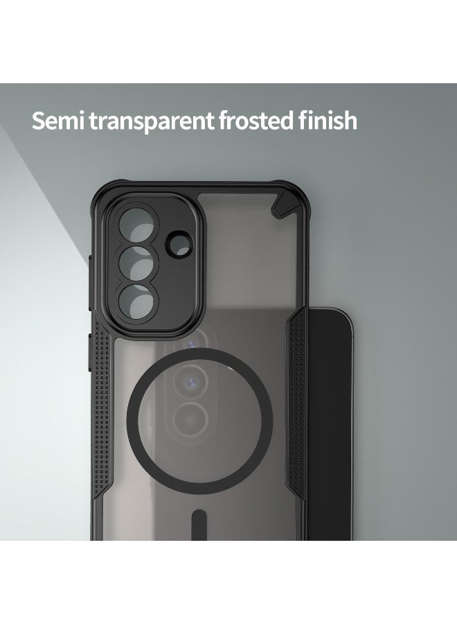 Cover For Samsung Galaxy A17 Armor Glaze MagSafe Magnetic Phone Case Raised edges around the screen and camera lens help prevent scratches - Black - Image 5