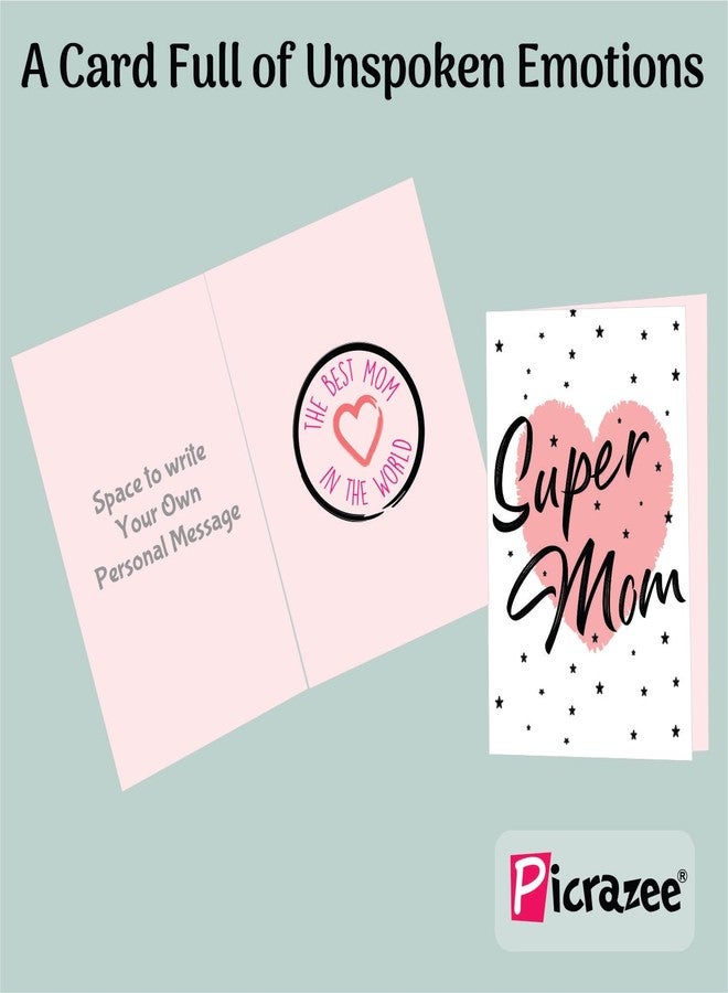 PICRAZEE مجموعة هدايا عيد الميلاد/عيد الأم من PICRAZEE للأم - كوب سيراميك، مشبك شعر ذهبي على شكل فراشة مزين باللؤلؤ والزركون، بطاقة تهنئة (D3) - Image 4