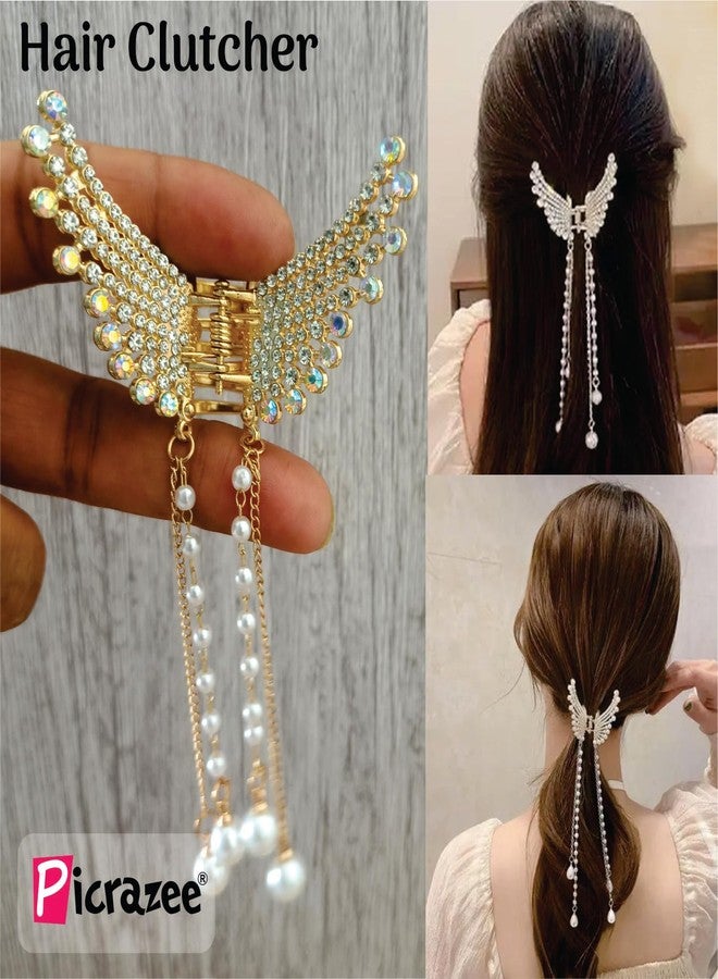 PICRAZEE مجموعة هدايا عيد الميلاد/عيد الأم من PICRAZEE للأم - كوب سيراميك، مشبك شعر ذهبي على شكل فراشة مزين باللؤلؤ والزركون، بطاقة تهنئة (D3) - Image 3