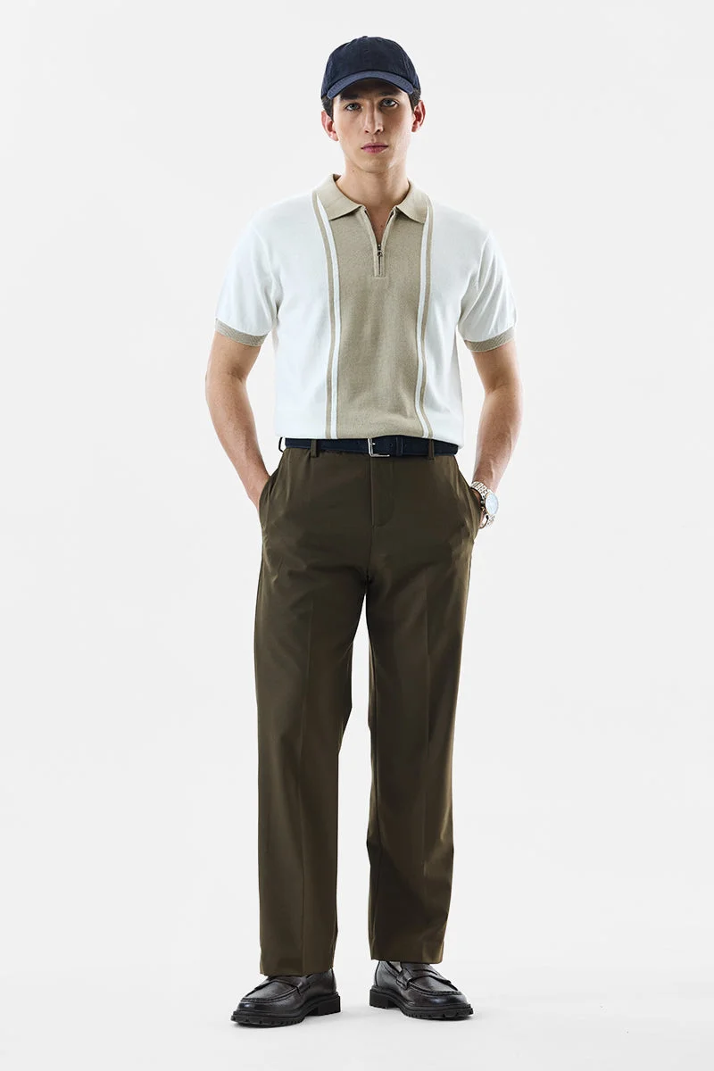 SNITCH Flared Regular Fit Luxe Trousers