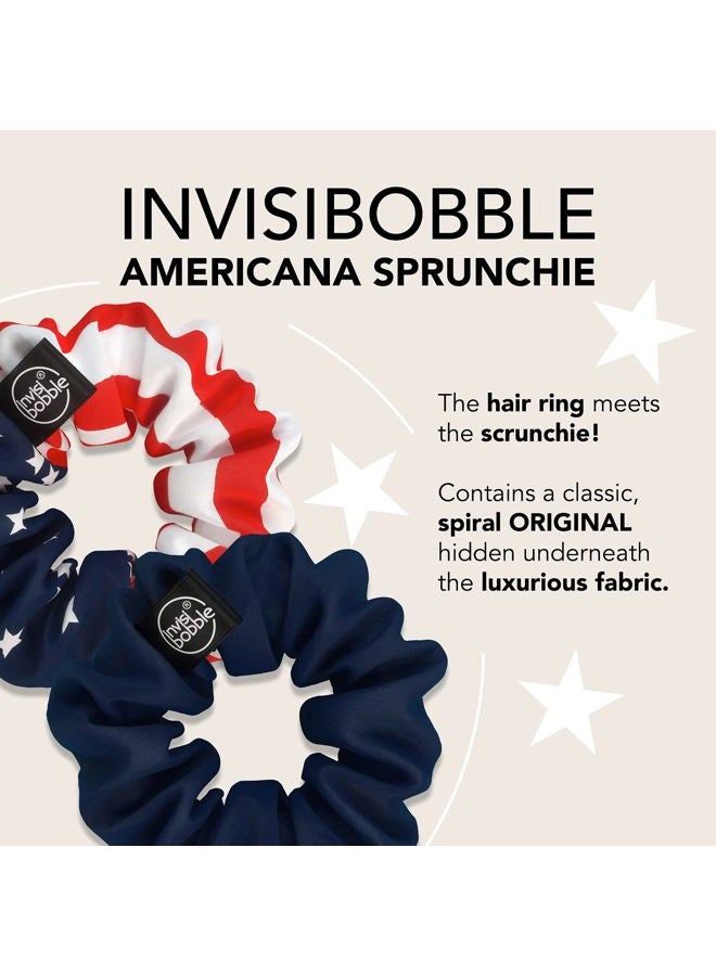 invisibobble Sprunchie Spiral Hair Ring - 2 Pack, Americana - Athleisure Duo - Scrunchie Stylish Bracelet, Strong Elastic Grip Coil Accessories for Women - Gentle for Girls Teens and Thick Hair - Image 2