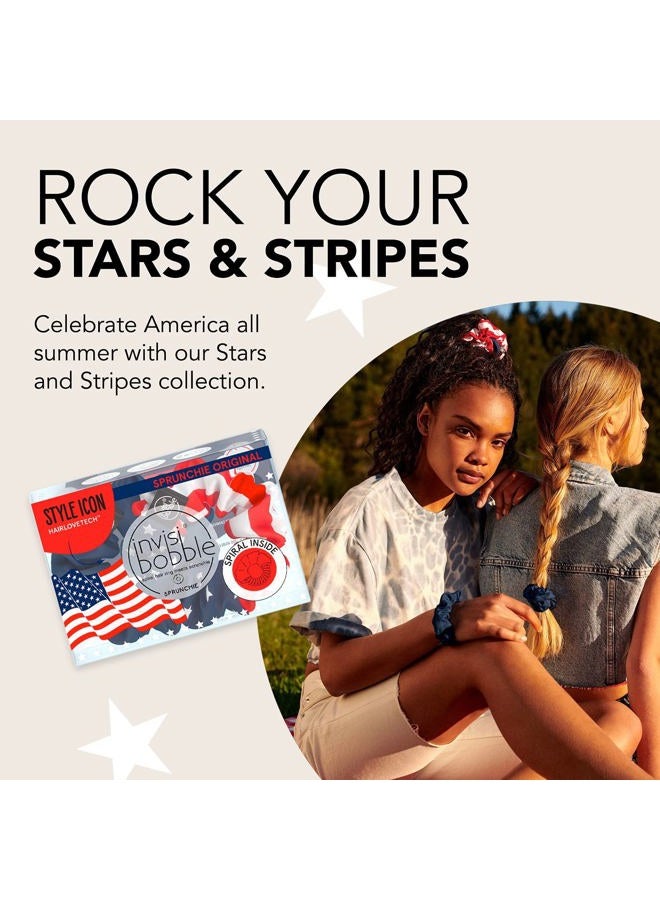 invisibobble Sprunchie Spiral Hair Ring - 2 Pack, Americana - Athleisure Duo - Scrunchie Stylish Bracelet, Strong Elastic Grip Coil Accessories for Women - Gentle for Girls Teens and Thick Hair - Image 3