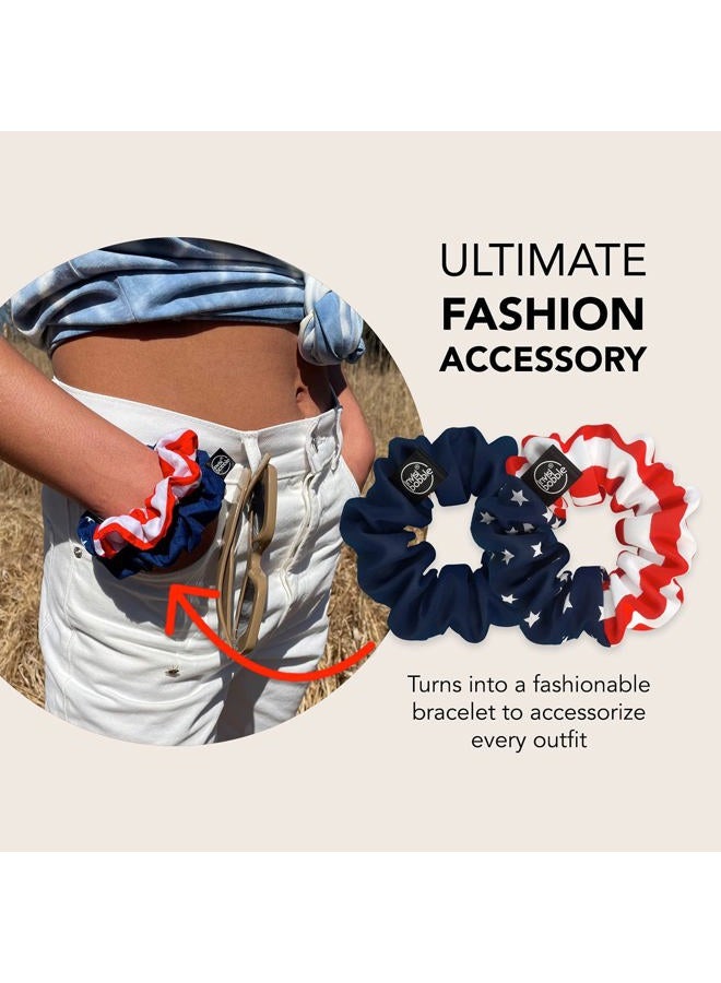 invisibobble Sprunchie Spiral Hair Ring - 2 Pack, Americana - Athleisure Duo - Scrunchie Stylish Bracelet, Strong Elastic Grip Coil Accessories for Women - Gentle for Girls Teens and Thick Hair - Image 5
