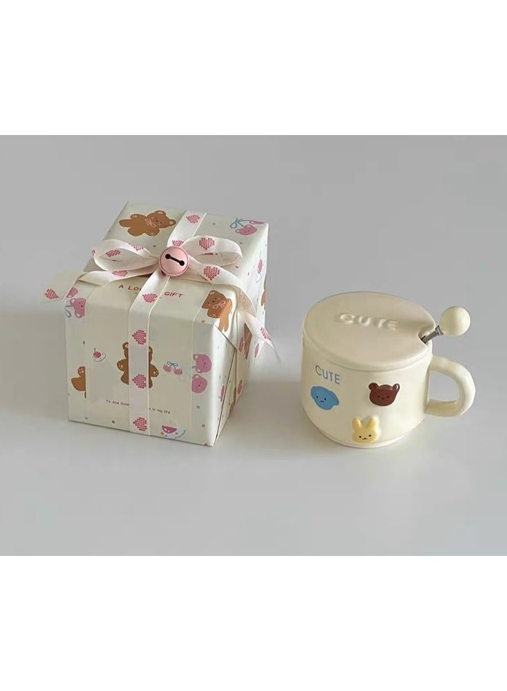 Cute Cartoon Animal Ceramic Mug, 340ml, Microwave & Dishwasher Safe, Gift Coffee Cup - Image 1