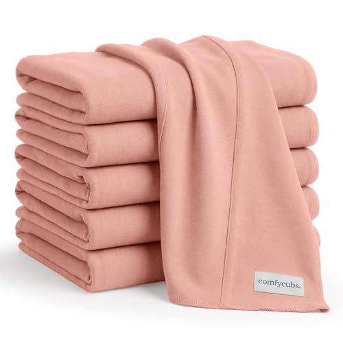 Comfy Cubs Baby Burp Cloths Set Pack of 6 Large 6Layer Ultra Absorbent 100 Cotton for Infant SpitUp Drool and Messes Soft Gentle Thoughtful New Born Baby Gifts Bold Blush - Image 1