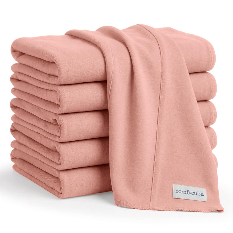Comfy Cubs Baby Burp Cloths Set Pack of 6 Large 6Layer Ultra Absorbent 100 Cotton for Infant SpitUp Drool and Messes Soft Gentle Thoughtful New Born Baby Gifts Bold Blush - Image 2