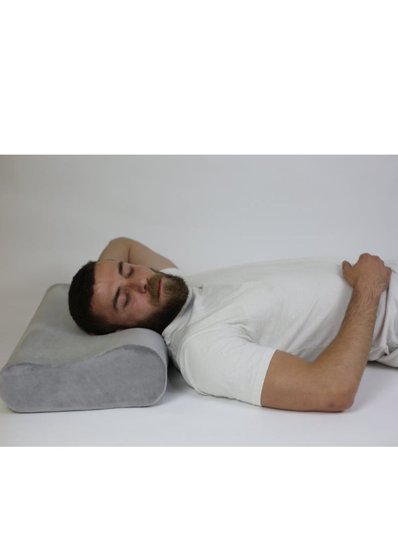 HT - Medical sleeping pillow for the bed, made of German memory foam, to prevent neck, shoulder, and spine pain (gray, 60 * 35) - Image 1