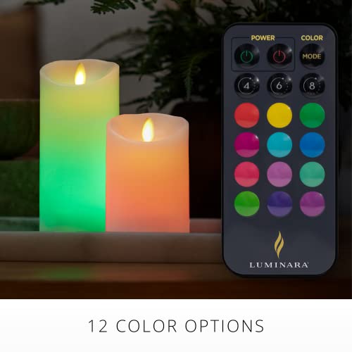 Luminara Flameless Color Changing LED Candle 3 x 45 Real Wax Moving Flame Battery Operated with 18 Button Remote Unscented Safe - Image 3