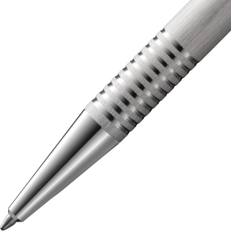 Lamy Logo Brushed Stainless Steel Ballpoint Pen with Black Refill M 16 - Image 2