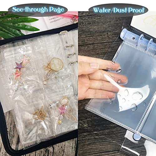 LingLingo Clear Double-Sided Refill Inner Pages for Transparent Jewelry Storage Book 6 Ring Binder, 20 Sheets 160 Pockets - Image 5