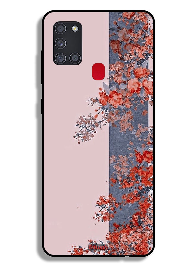 Tolwak Samsung Galaxy A21s Protective Case Cover Tree Leaves And Flowers Art - Image 1